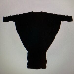 Vintage Norma Kamali 1980s Black Velvet Dolman Sleeve Dress w/Snaps - Size M